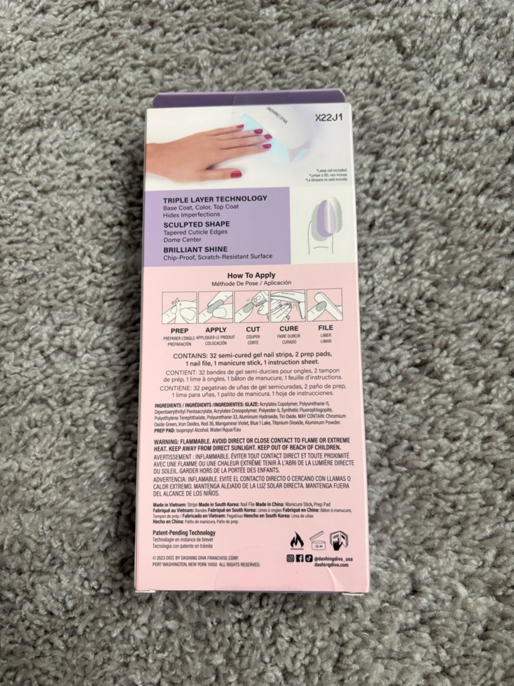 Dashing Diva Gel Press-On Nails - Pink and White Gradient - Picture 2 of 2